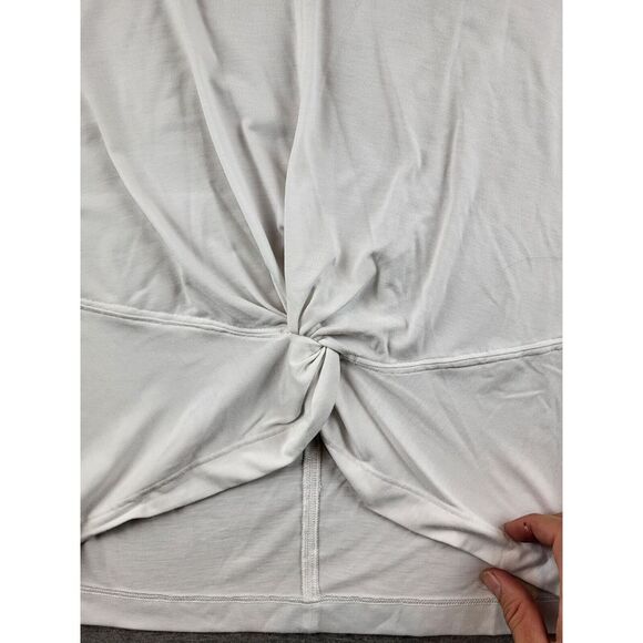 Athleta Women's Embody Twist-Front Top Size S White Athleisure Gym 3/4 sleeve‎ - Picture 6 of 9